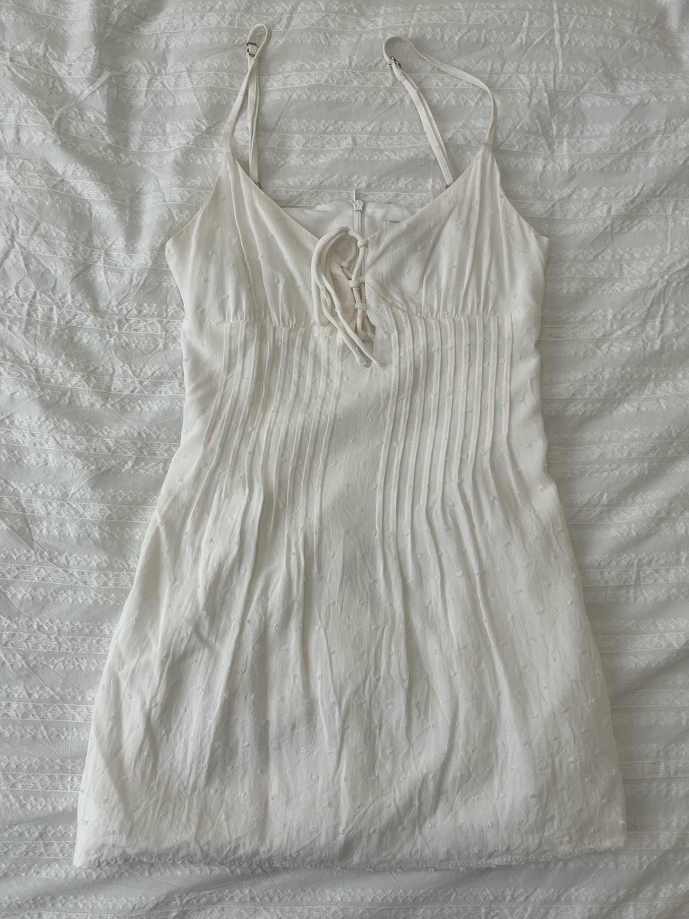 Princess Polly White Mini Dress with Strappy Tie Front